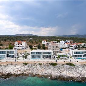 3 x 5 bedroom seafront villa with heated infinity pool near Rogoznica, sleeps 10